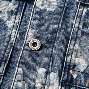 Eprezzy® - Round Letters Print Denim Jacket Streetwear Fashion - eprezzy.com