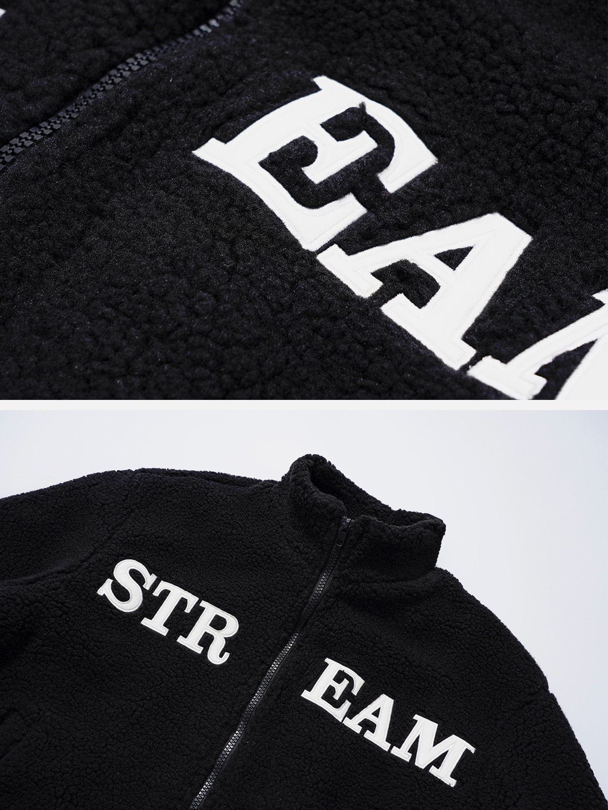 Eprezzy® - STREAM Embroidered Sherpa Jacket Streetwear Fashion - eprezzy.com
