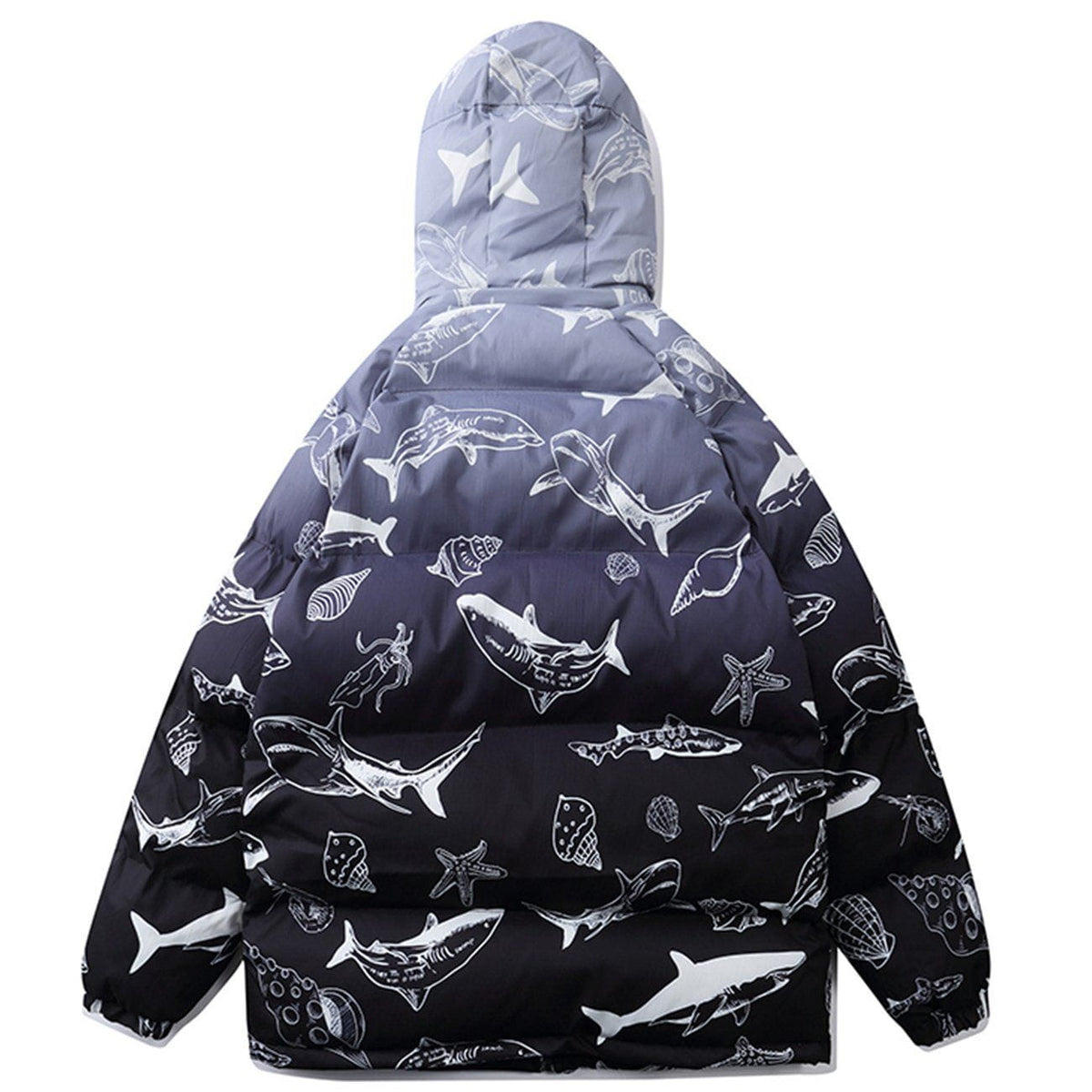 Eprezzy® - Shark Full Print Hood Puffer Jacket Streetwear Fashion - eprezzy.com