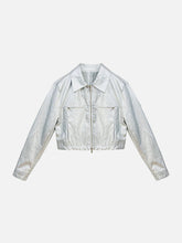 Eprezzy® - Shiny Silver Cropped Jacket Streetwear Fashion - eprezzy.com