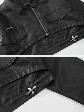Eprezzy® - Short PU Jacket Streetwear Fashion - eprezzy.com