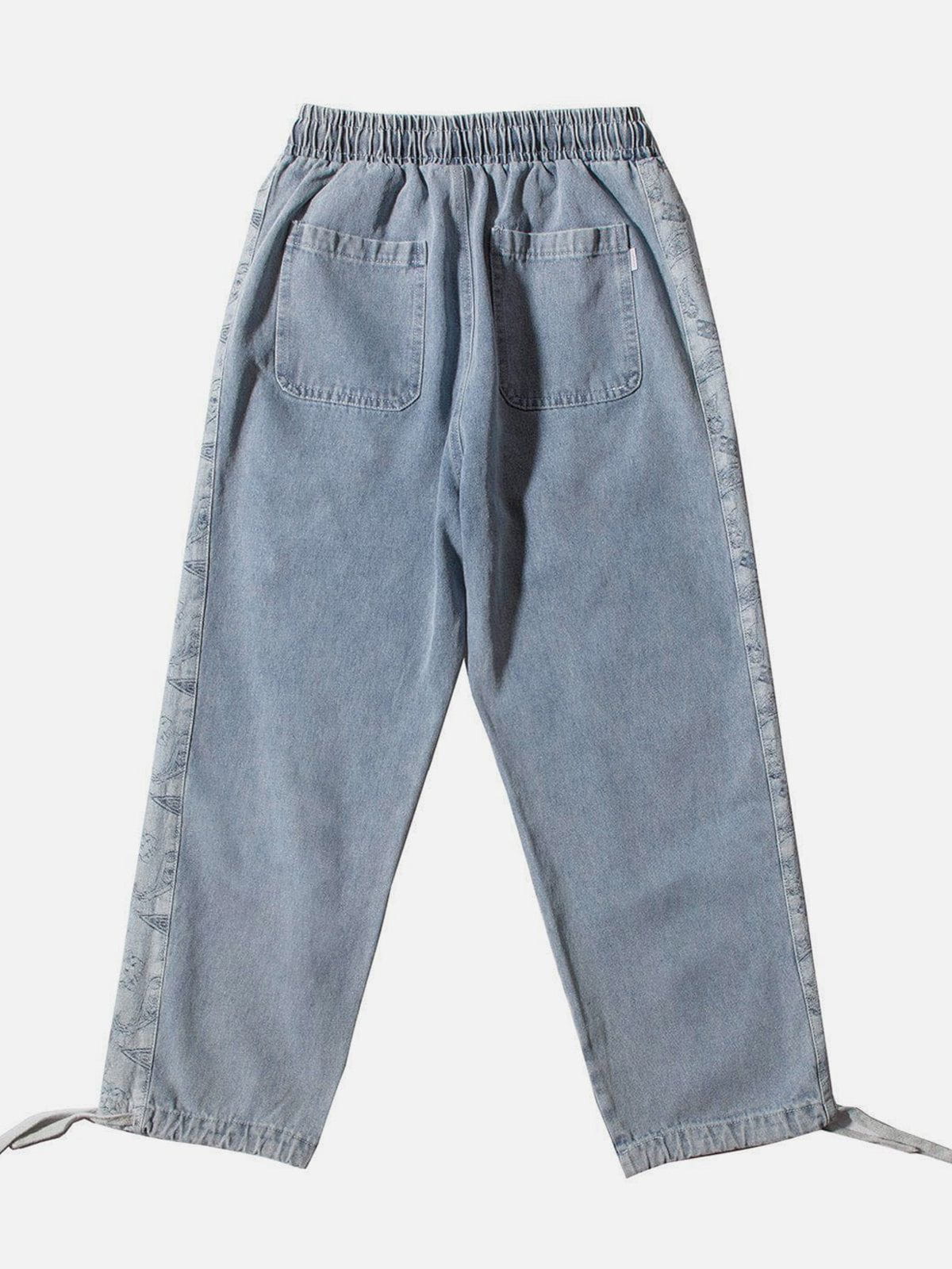 Eprezzy® - Side Bandana Embroidered Jeans Streetwear Fashion - eprezzy.com
