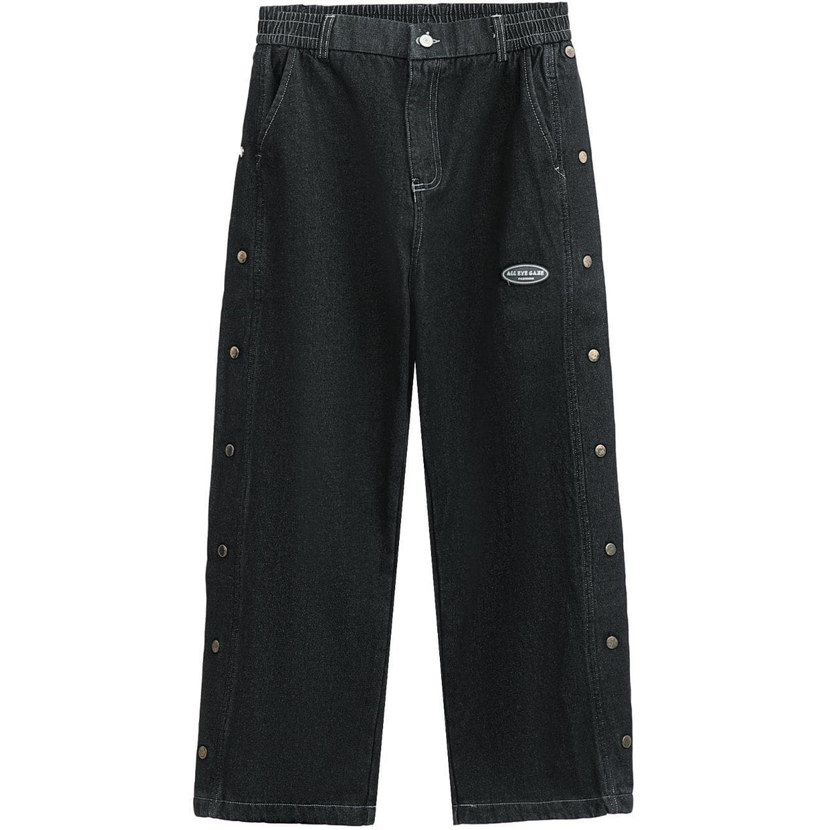 Eprezzy® - Side Buttoned Label Jeans Streetwear Fashion - eprezzy.com