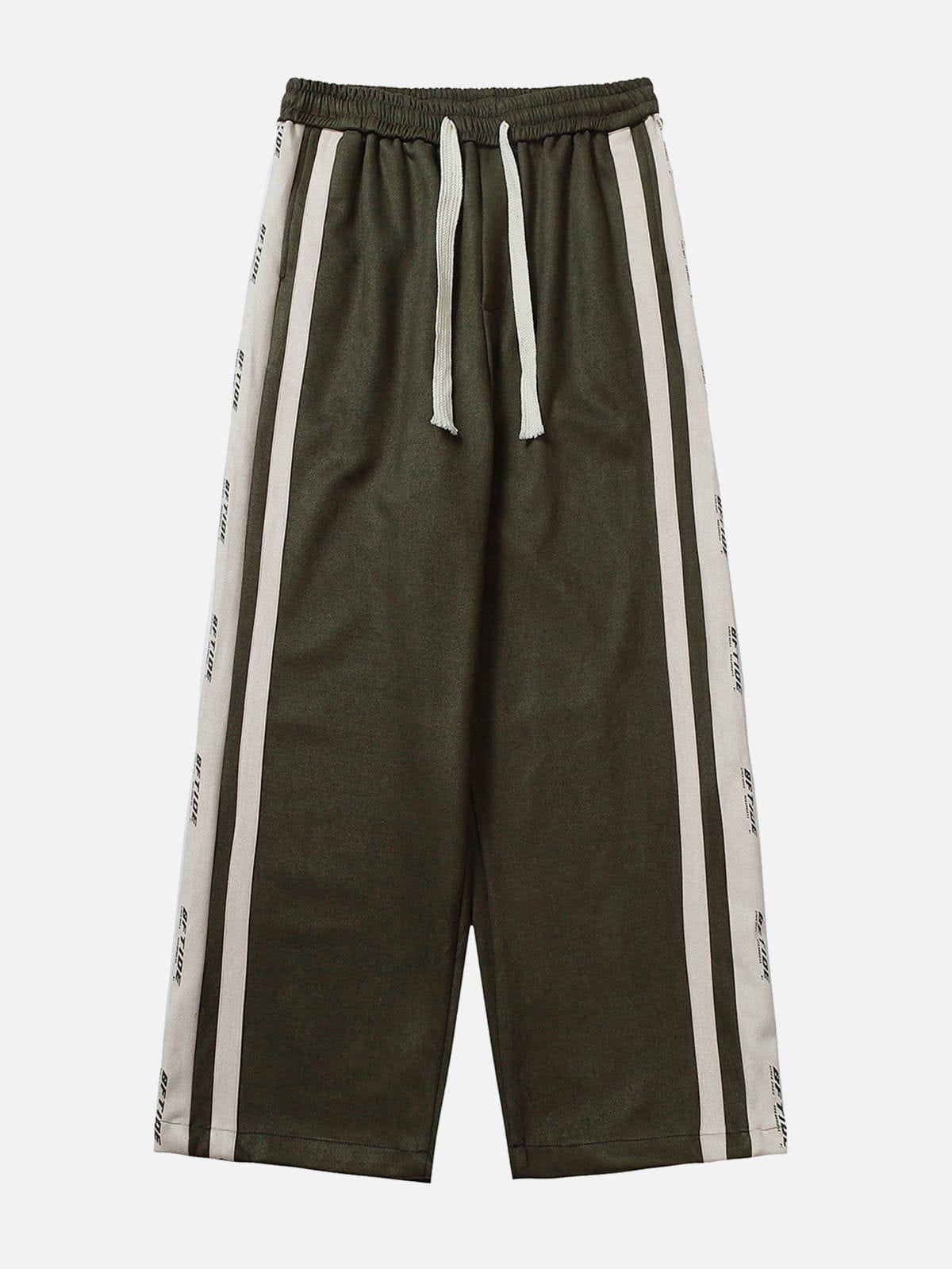 Eprezzy® - Side Stripe Print Suede Pants Streetwear Fashion - eprezzy.com