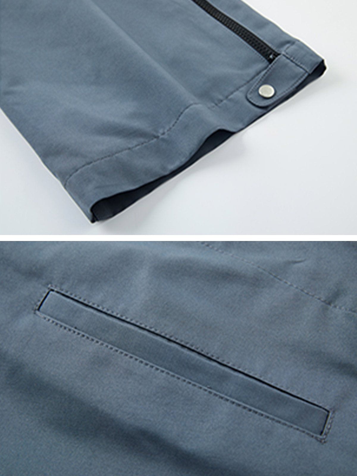 Eprezzy® - Side Zip Pleated Webbing Pants Streetwear Fashion - eprezzy.com