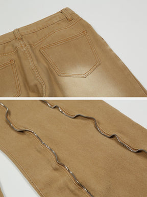 Eprezzy® - Side Zipper Washed Jeans Streetwear Fashion - eprezzy.com