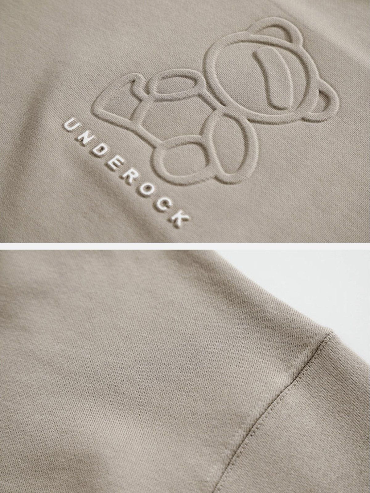 Eprezzy® - Simple Embossed Bear Sweatshirt Streetwear Fashion - eprezzy.com