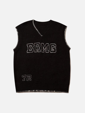 Eprezzy® - Simple Embroidered Letters Sweater Vest Streetwear Fashion - eprezzy.com