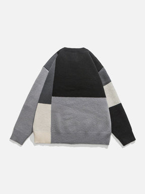 Eprezzy® - Simple Multicolor Patchwork Sweater Streetwear Fashion - eprezzy.com