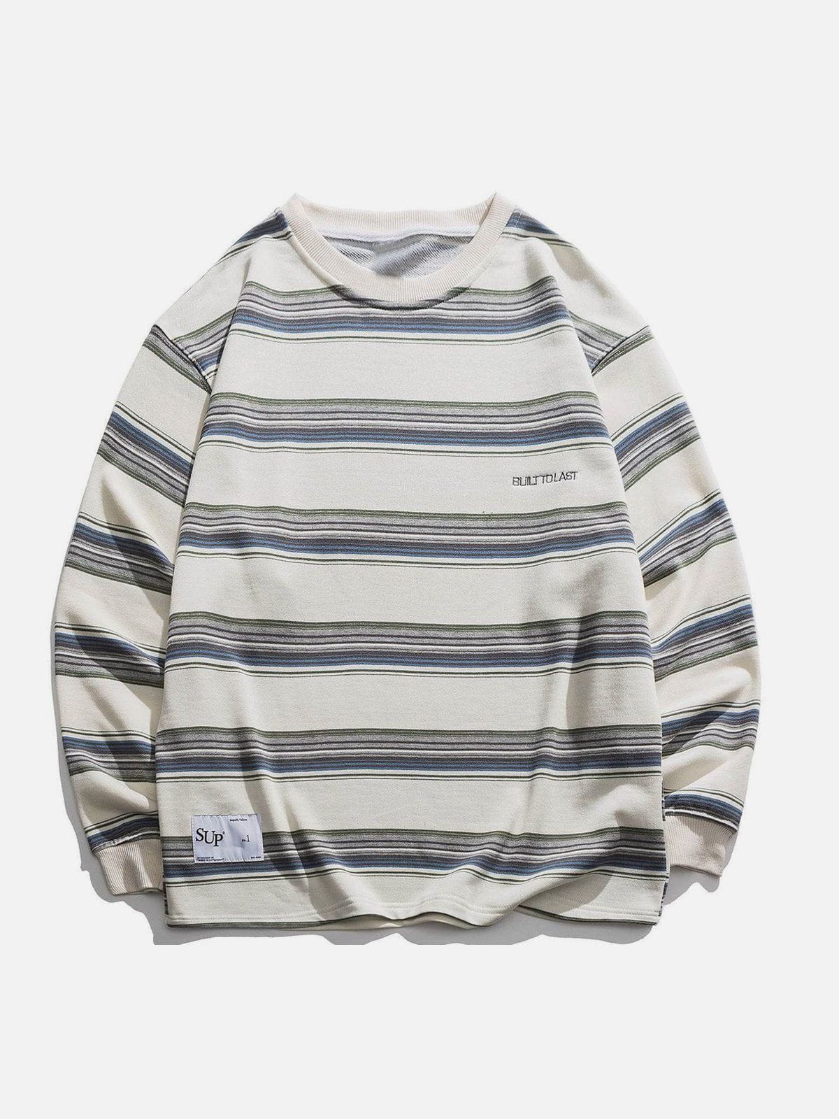 Eprezzy® - Simple Striped Panel Sweatshirt Streetwear Fashion - eprezzy.com