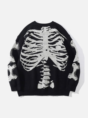 Eprezzy® - Skeleton Pattern Knit Sweater Streetwear Fashion - eprezzy.com