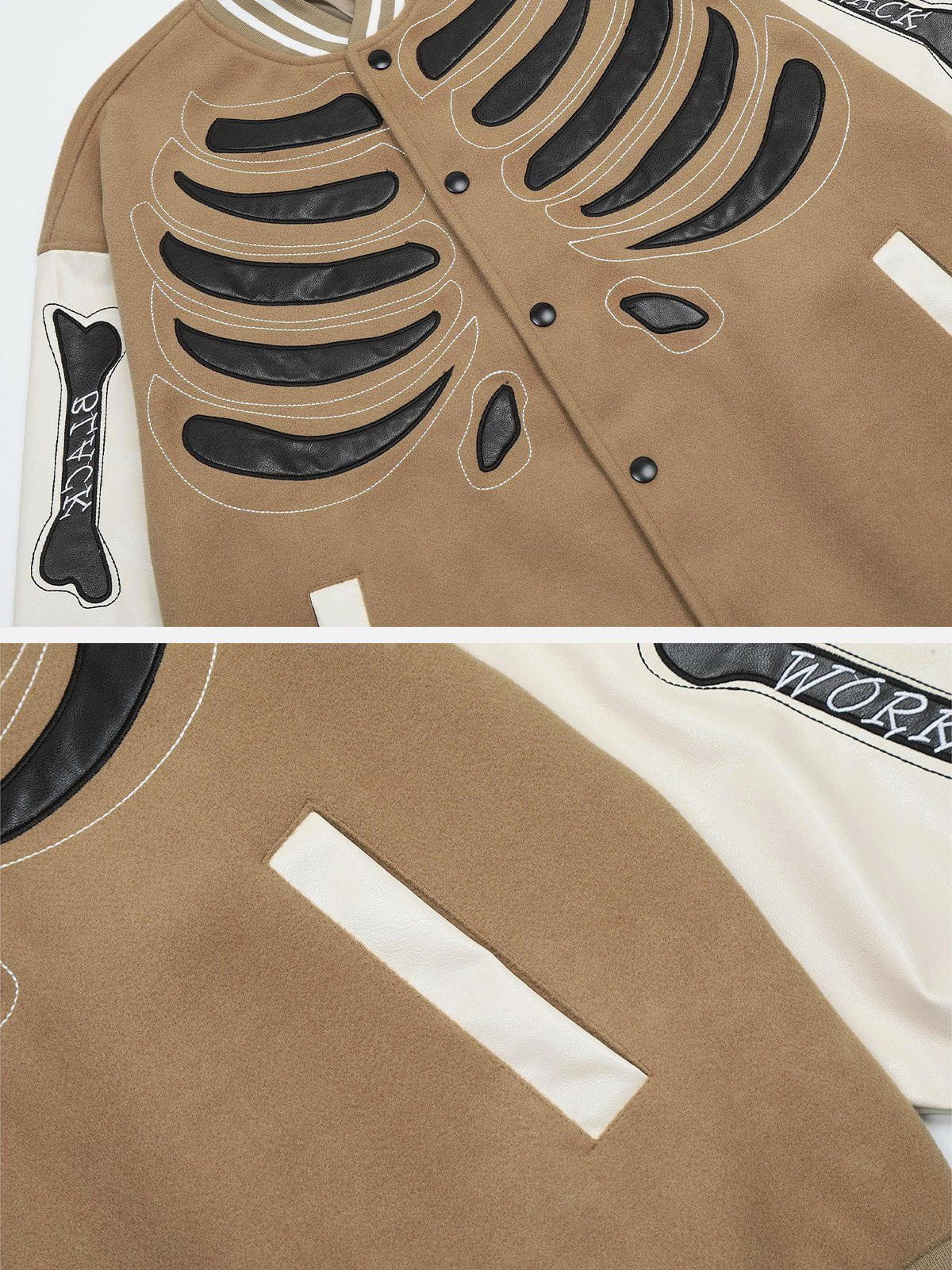 Eprezzy® - Skull Graphic Varsity Jacket Streetwear Fashion - eprezzy.com
