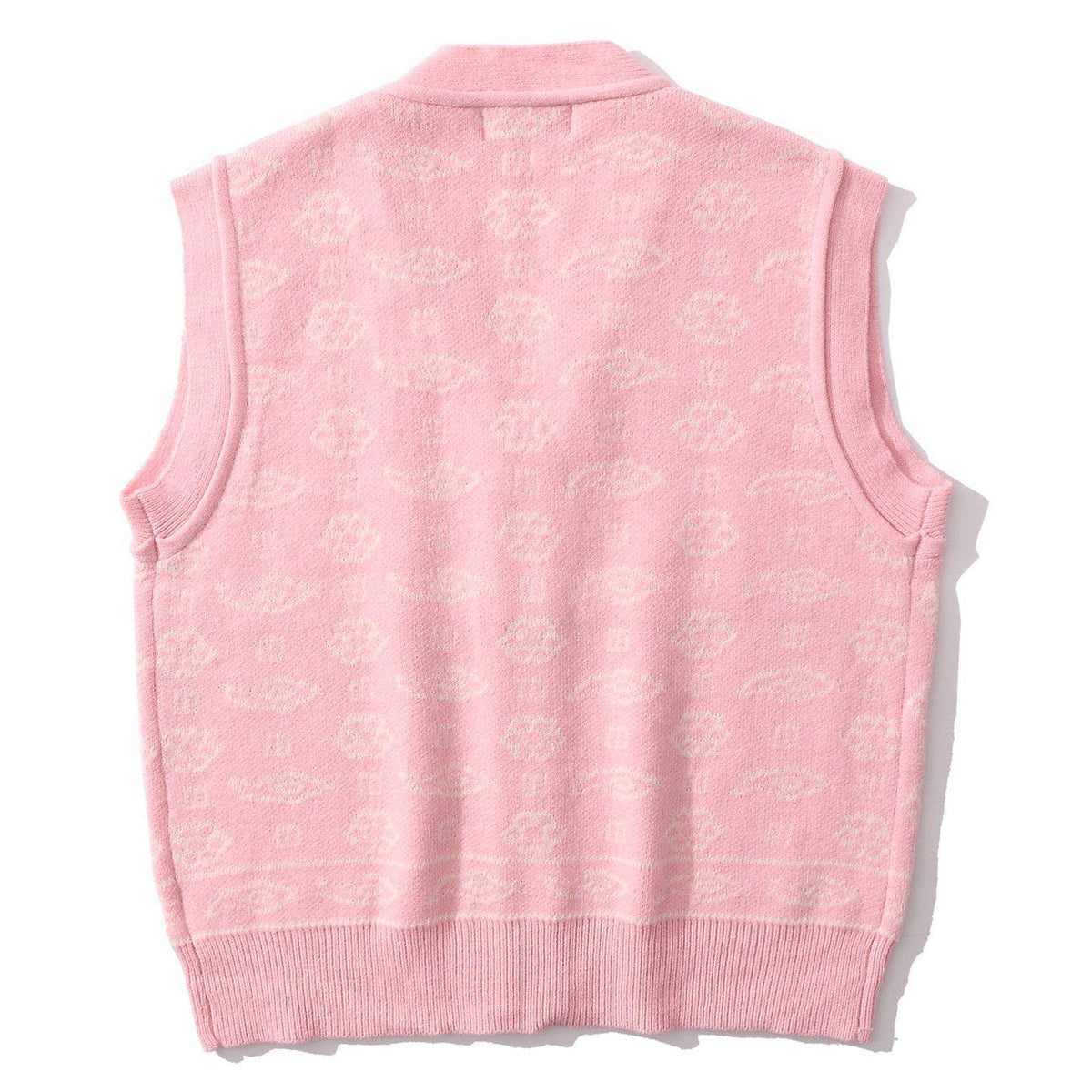 Eprezzy® - Small Flower Pattern Knit Sweater Vest Streetwear Fashion - eprezzy.com