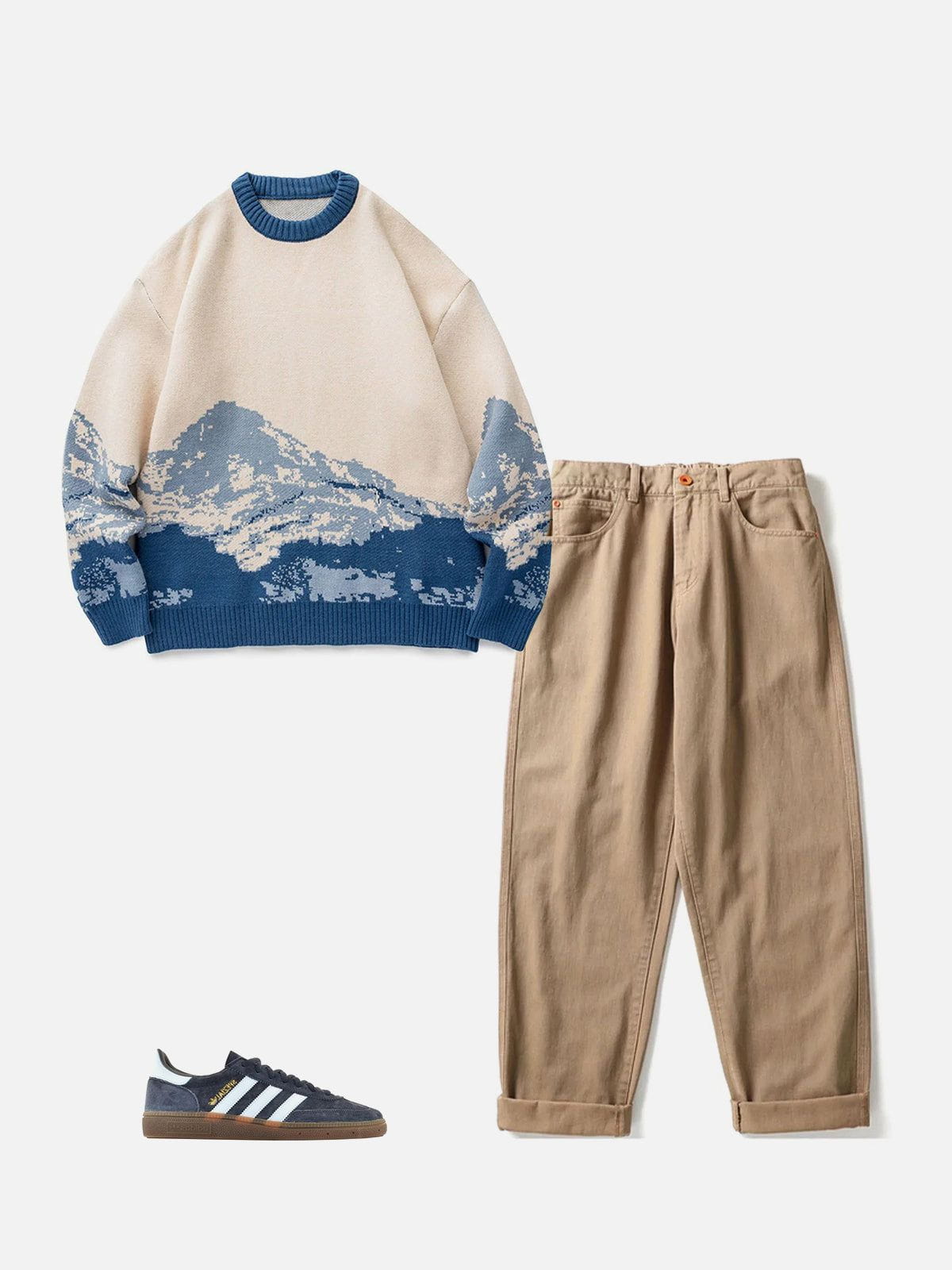 Eprezzy® - Snow Mountain Gradient Knit Sweater Streetwear Fashion - eprezzy.com