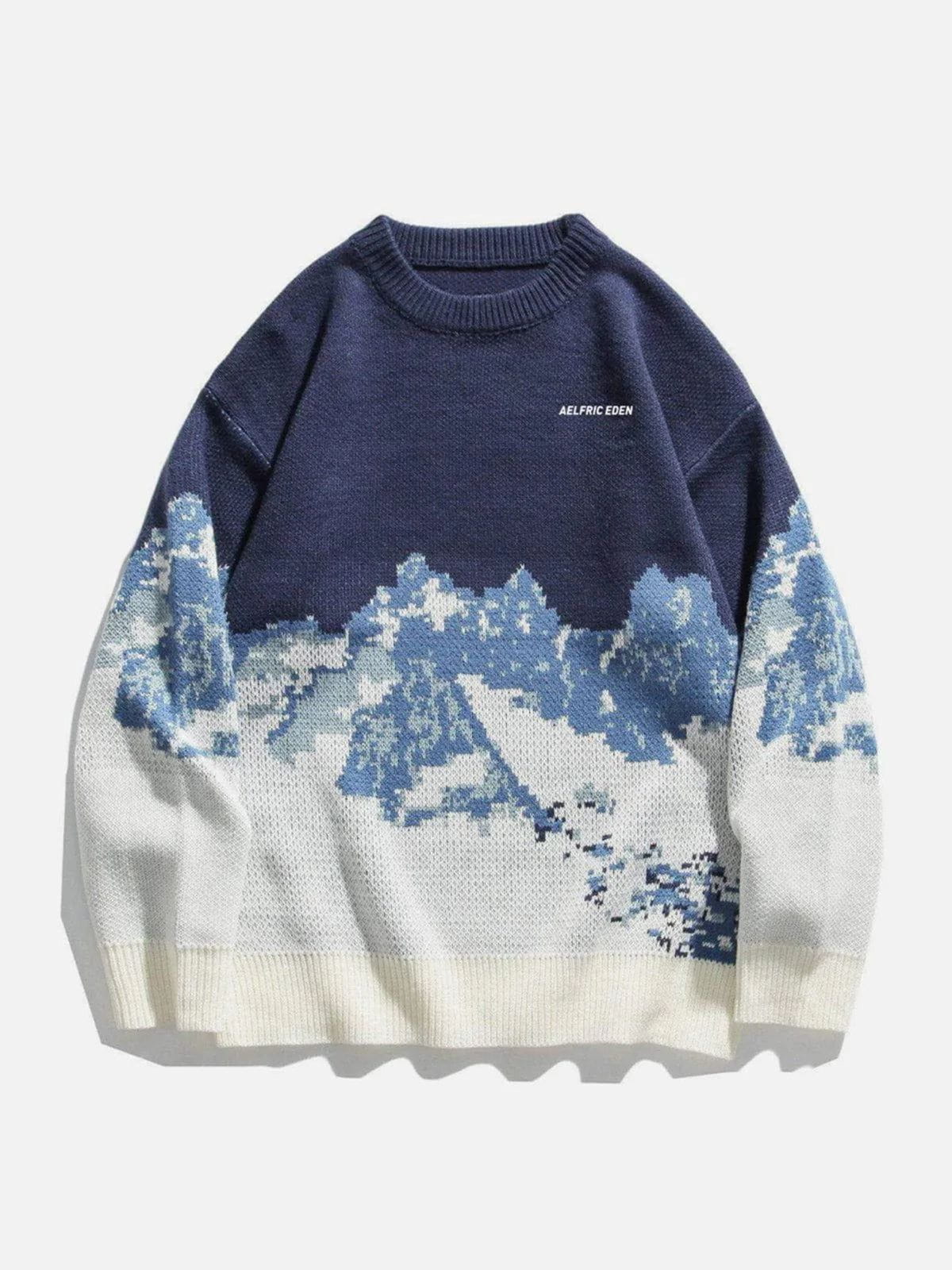 Eprezzy® - Snow Mountain Pattern Sweater Streetwear Fashion - eprezzy.com