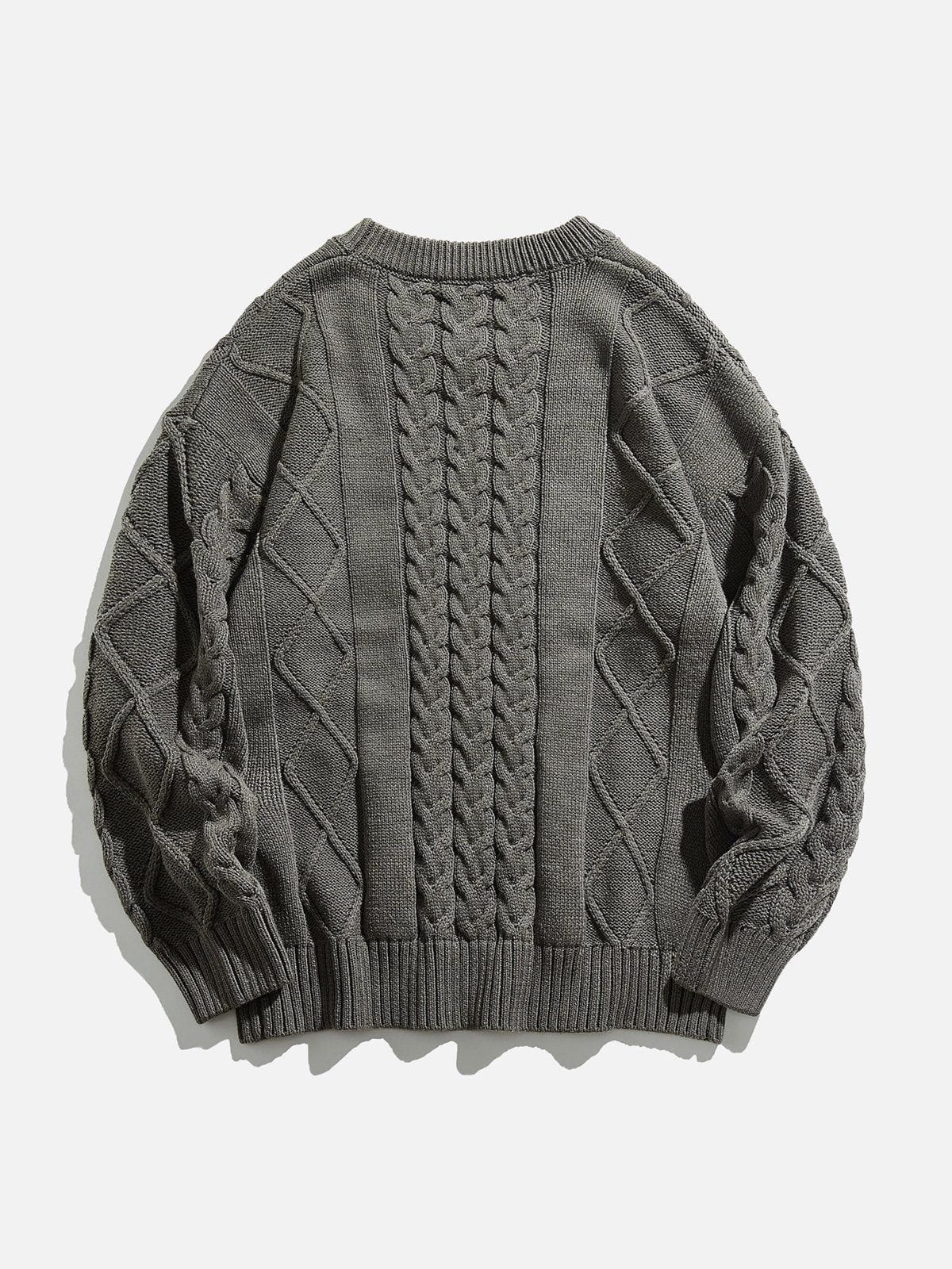 Eprezzy® - Solid Braided Sweater Streetwear Fashion - eprezzy.com