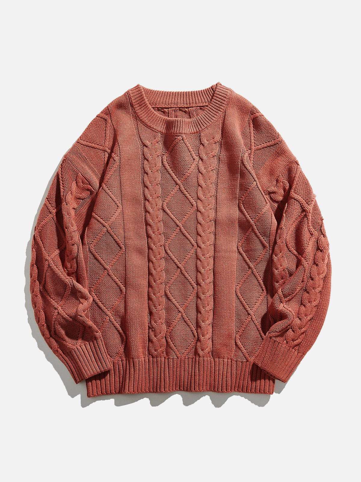 Eprezzy® - Solid Braided Sweater Streetwear Fashion - eprezzy.com