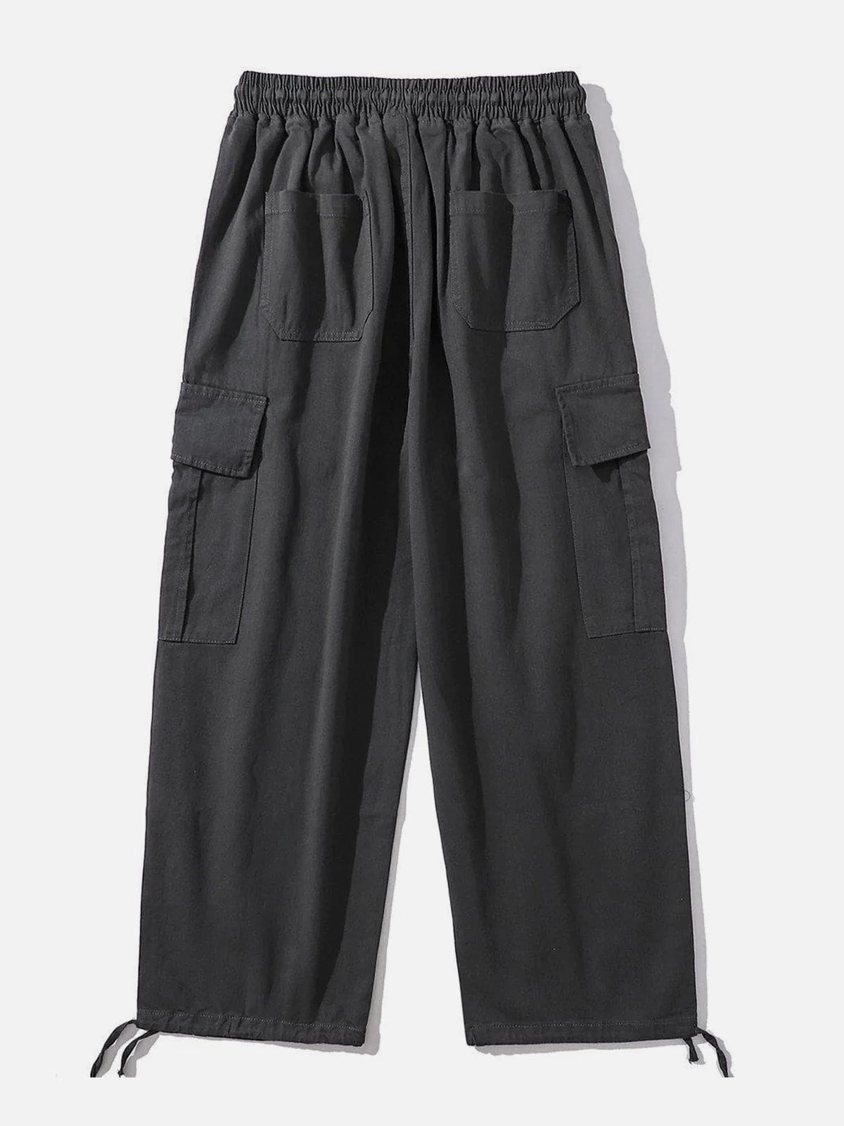 Eprezzy® - Solid Color Big Pockets To Tie Feet Pants Streetwear Fashion - eprezzy.com