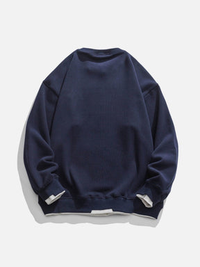 Eprezzy® - Solid Color Fake Two Sweatshirt Streetwear Fashion - eprezzy.com