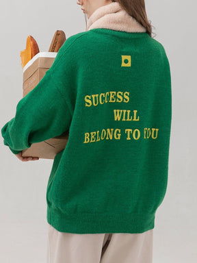 Eprezzy® - Solid Color Letter Embroidery Cardigan Streetwear Fashion - eprezzy.com