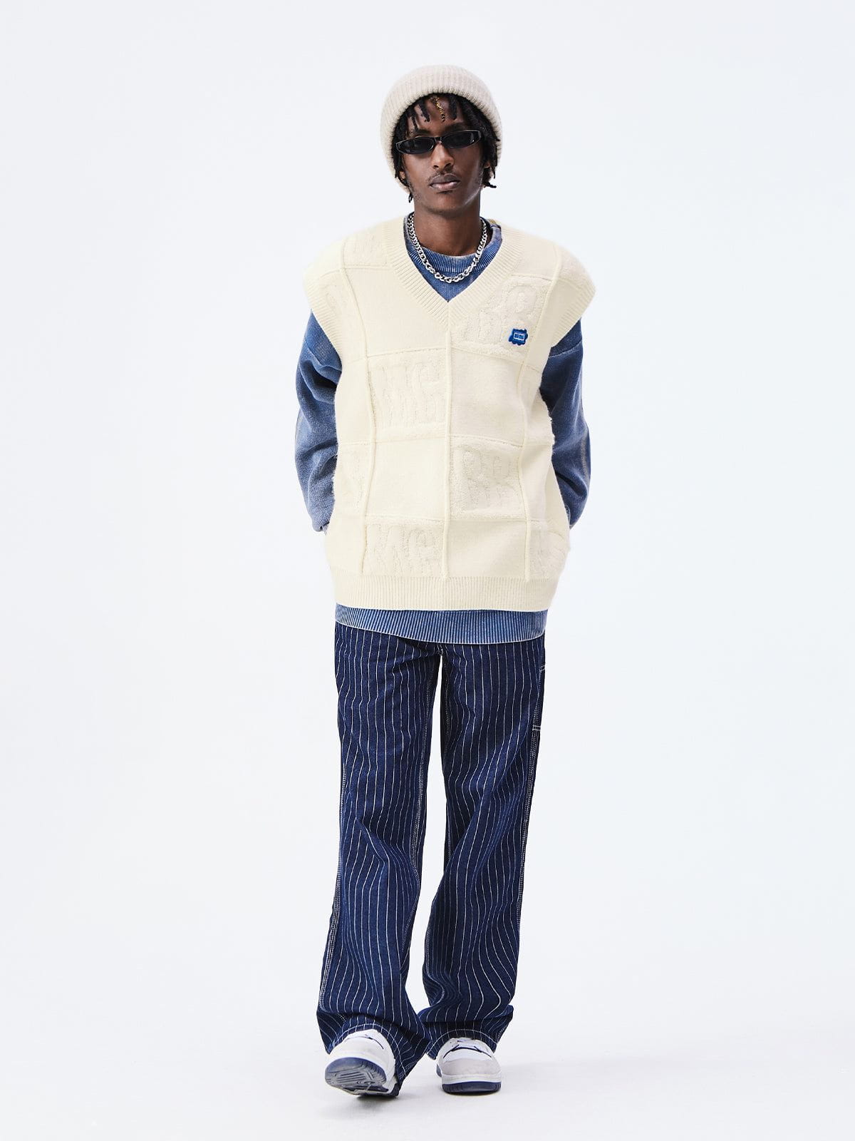 Eprezzy® - Solid Color Plaid Sweater Vest Streetwear Fashion - eprezzy.com