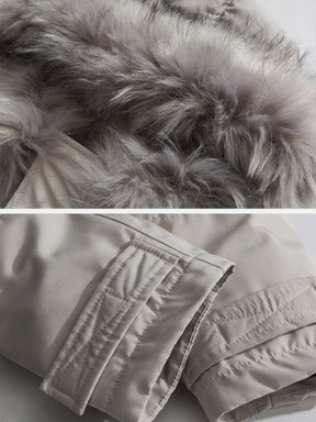 Eprezzy® - Solid Color Plush Hooded Winter Coat Streetwear Fashion - eprezzy.com