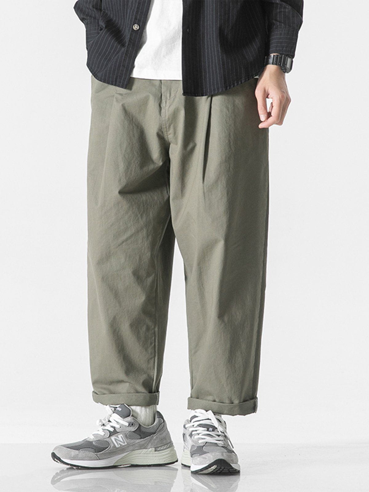 Eprezzy® - Solid Color Twill Cargo Pants Streetwear Fashion - eprezzy.com