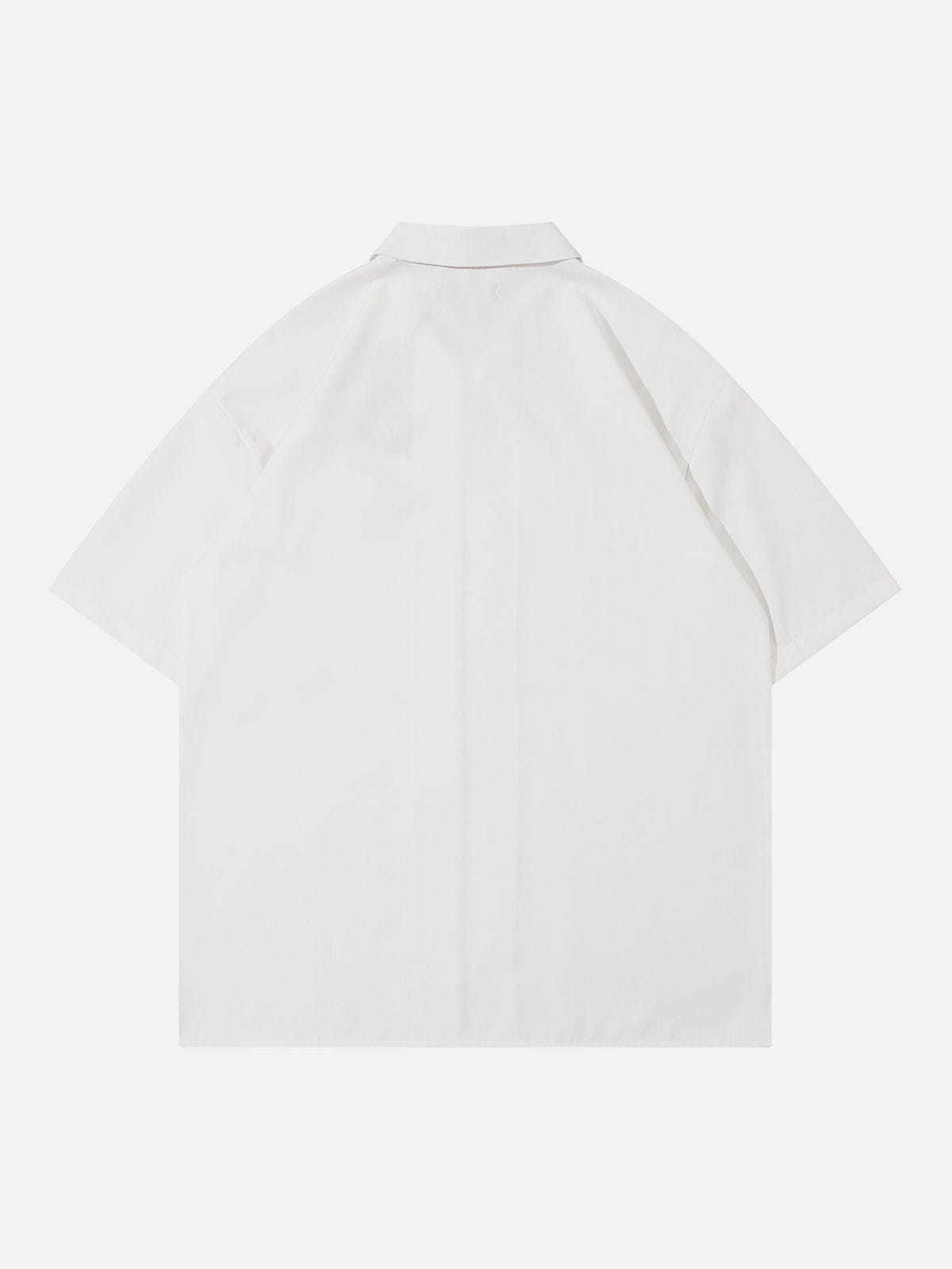 Eprezzy® - Solid Color Zip Up Short Sleeve Shirt Streetwear Fashion - eprezzy.com