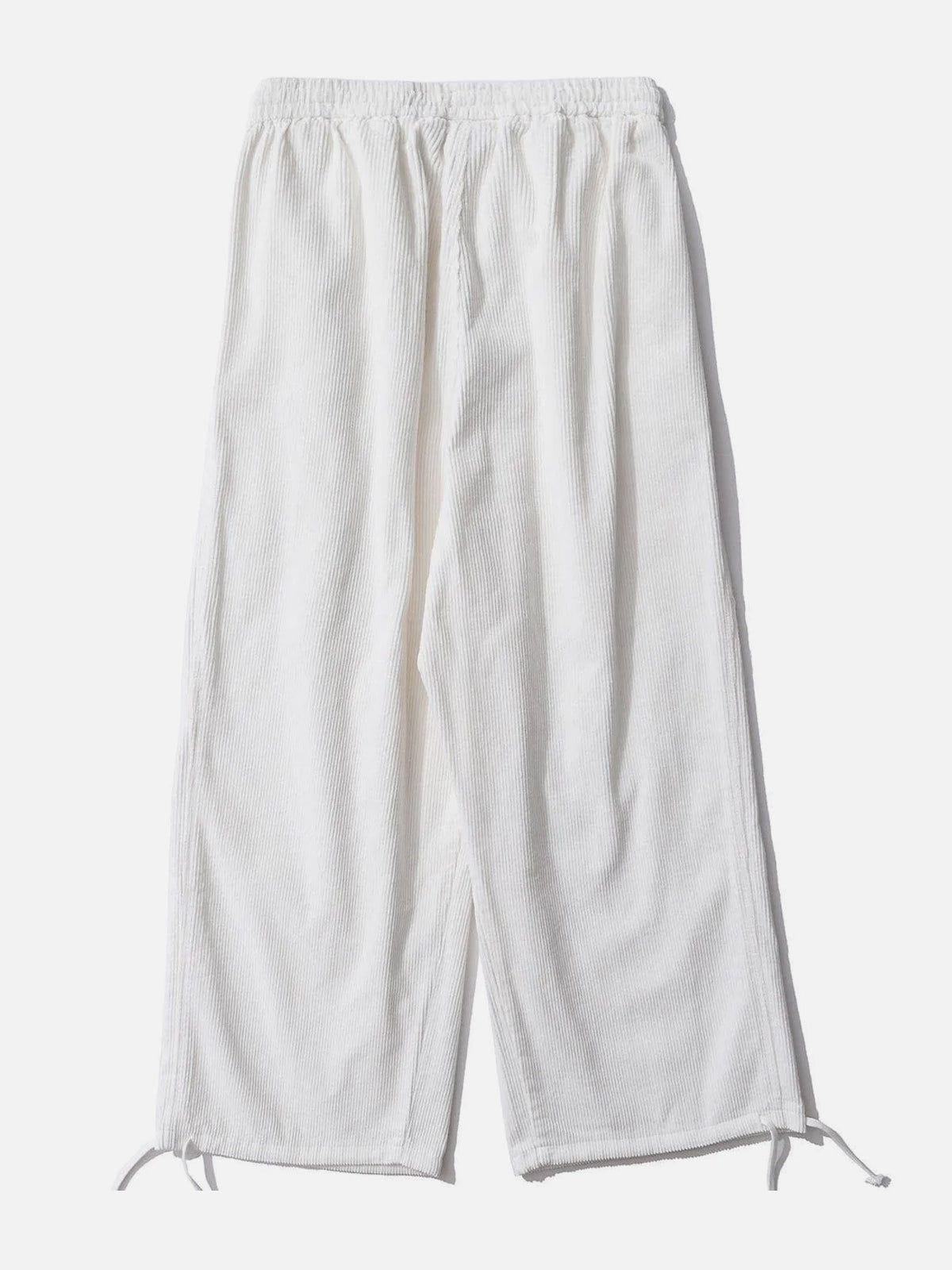 Eprezzy® - Solid Corduroy Wide-leg Pants Streetwear Fashion - eprezzy.com