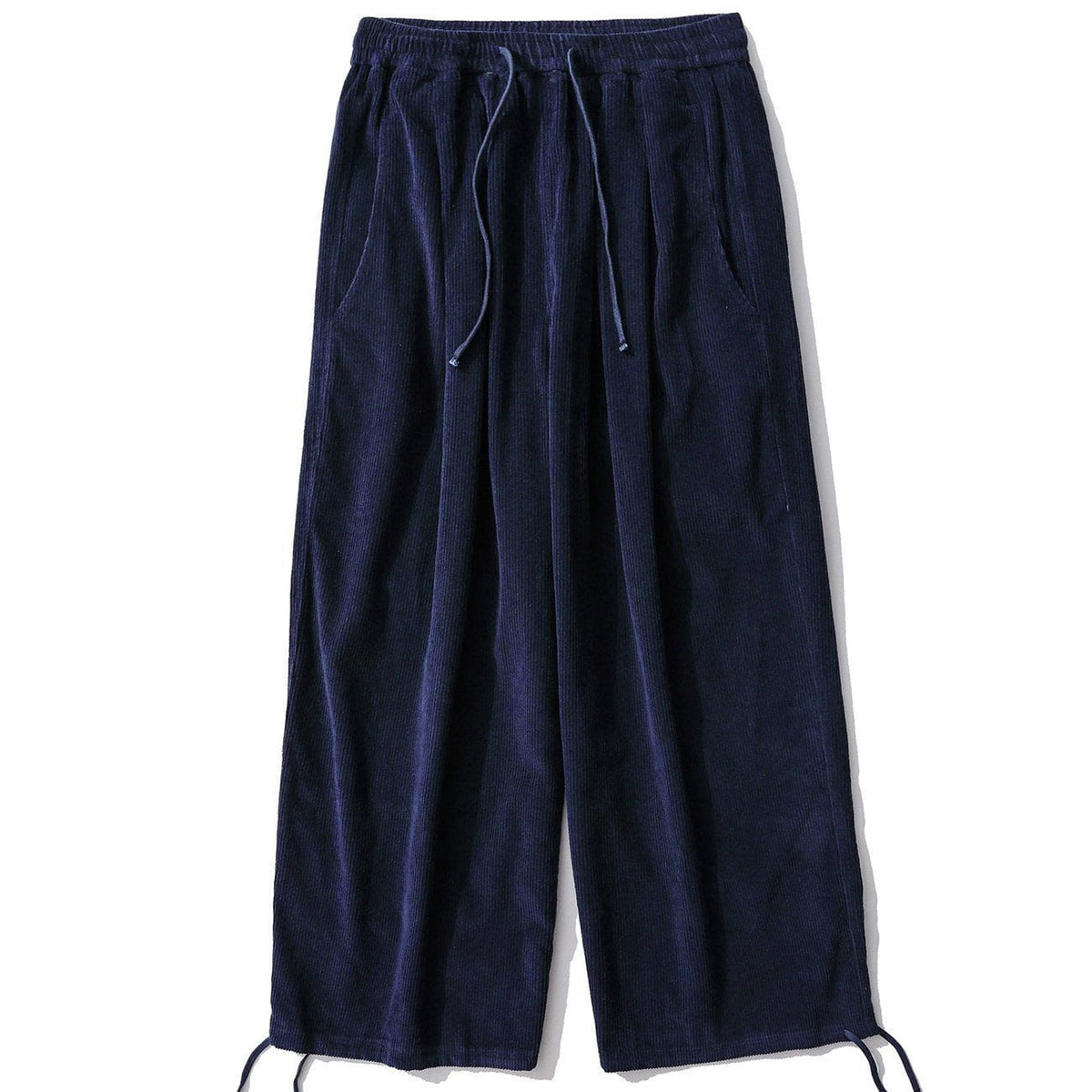 Eprezzy® - Solid Corduroy Wide-leg Pants Streetwear Fashion - eprezzy.com