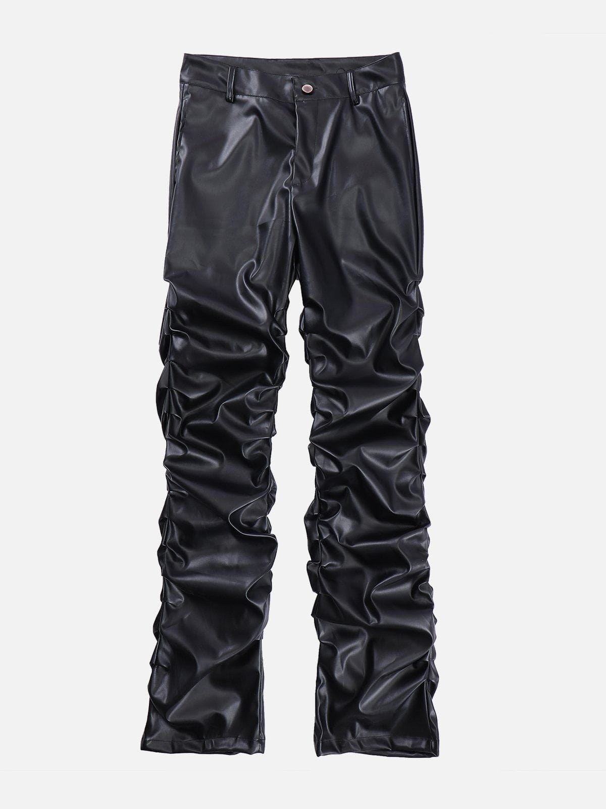 Eprezzy® - Solid Crinkled PU Pants Streetwear Fashion - eprezzy.com