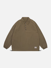 Eprezzy® - Solid Drawstring Polo Sweatshirt Streetwear Fashion - eprezzy.com