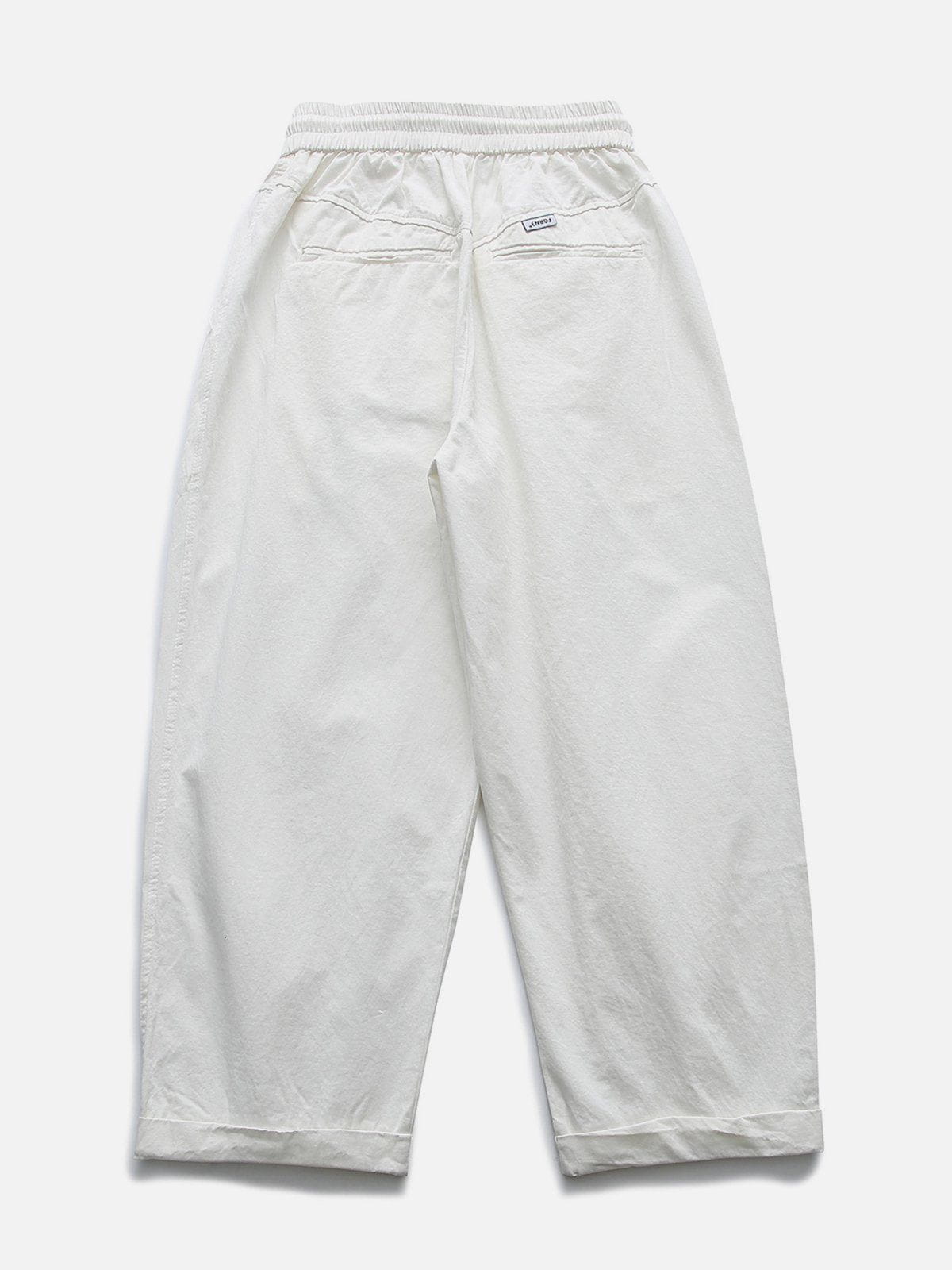 Eprezzy® - Solid Fold Drawstring Cargo Pants Streetwear Fashion - eprezzy.com