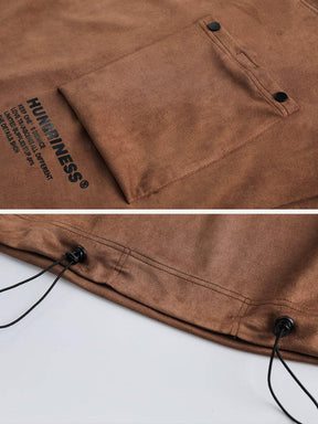 Eprezzy® - Solid Slant Pocket Suede Tee Streetwear Fashion - eprezzy.com