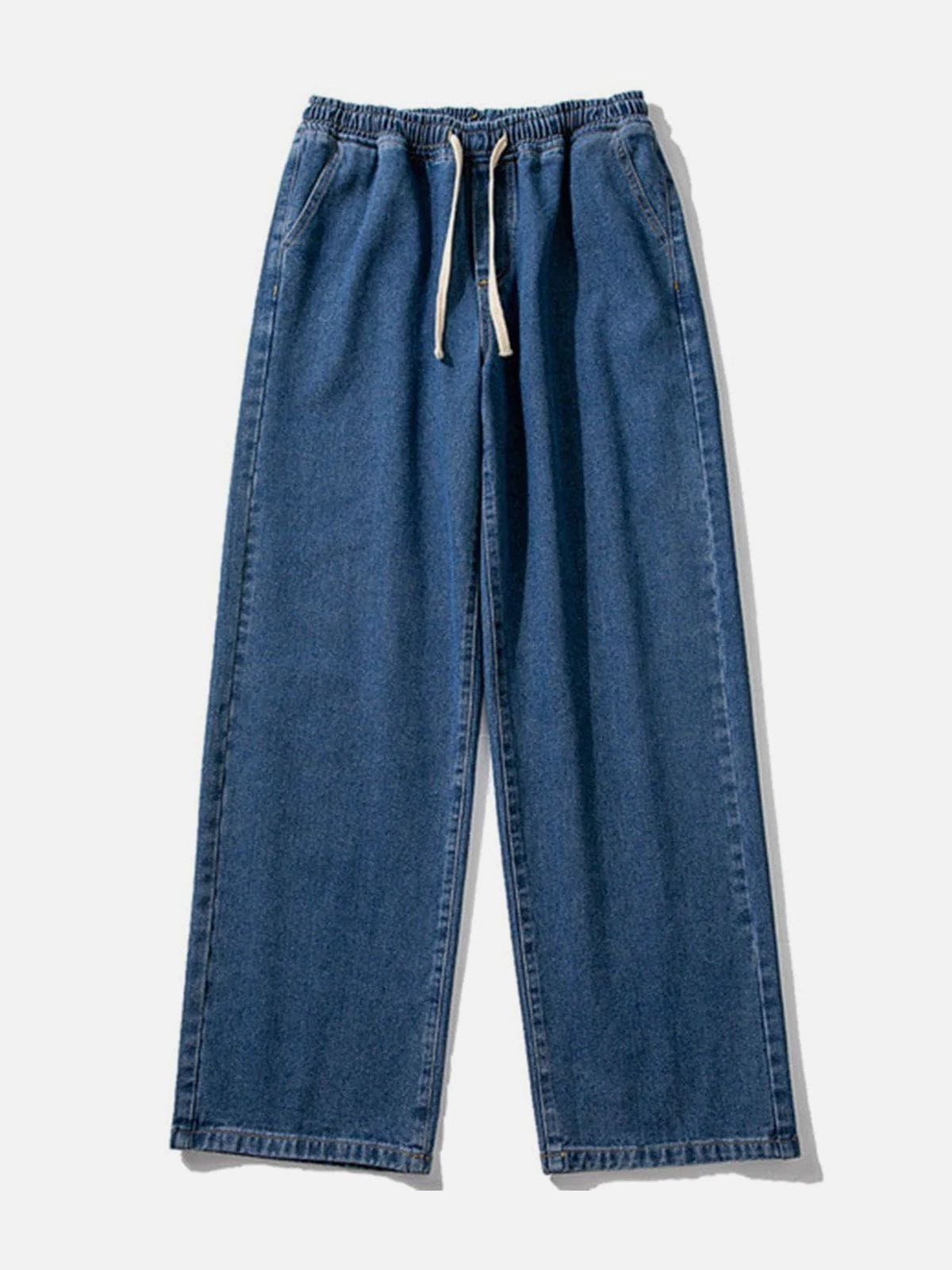 Eprezzy® - Solid Straight-leg Mopping Jeans Streetwear Fashion - eprezzy.com