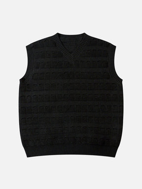 Eprezzy® - Solid Woven Stripe Sweater Vest Streetwear Fashion - eprezzy.com
