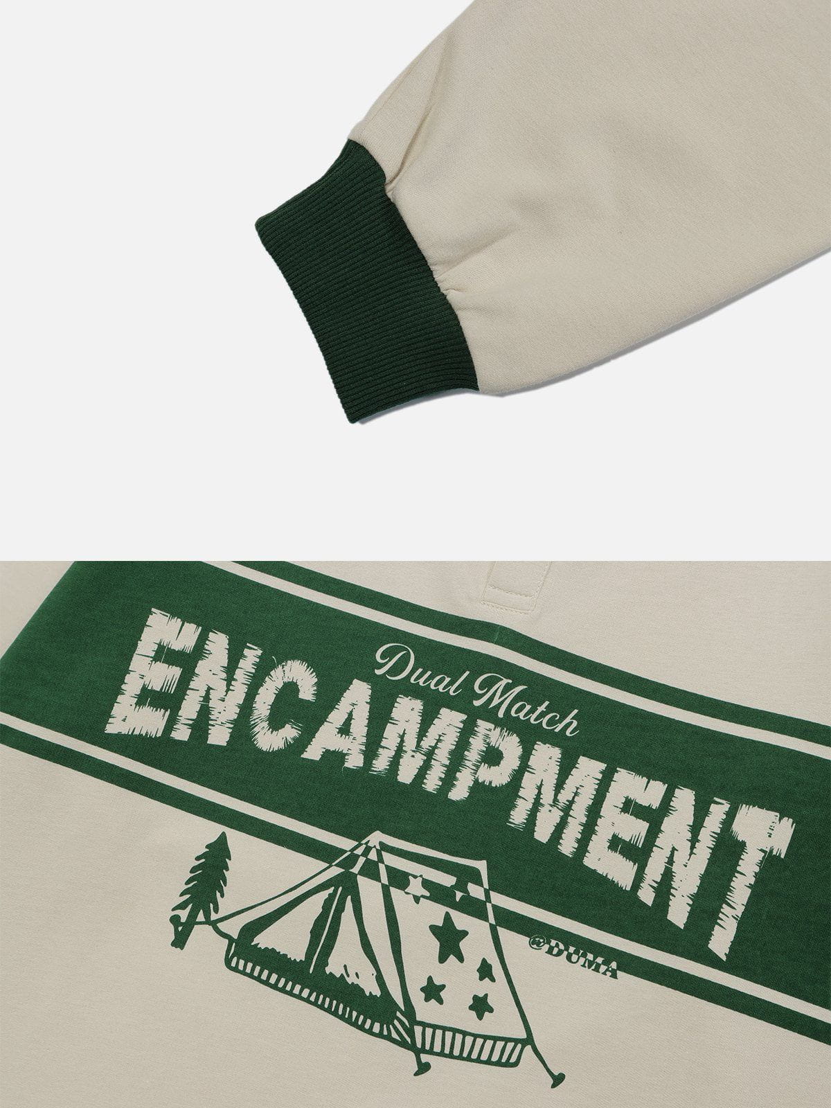 Eprezzy® - Spliced Letters Polo Collar Sweatshirt Streetwear Fashion - eprezzy.com