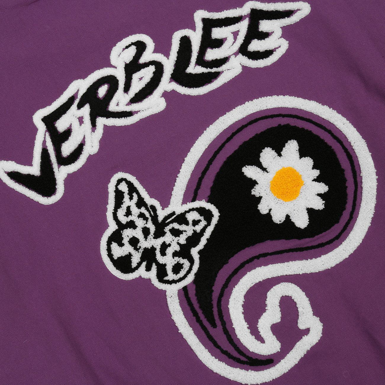 Eprezzy® - Spotted Butterfly Daisy Embroidery Varsity Jacket Streetwear Fashion - eprezzy.com