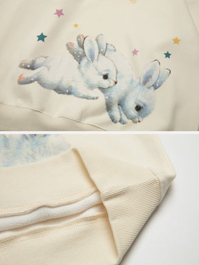 Eprezzy® - Star Bunny Print Hoodie Streetwear Fashion - eprezzy.com