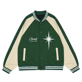 Eprezzy® - Star Embroidered Colorblock Varsity Jacket Streetwear Fashion - eprezzy.com
