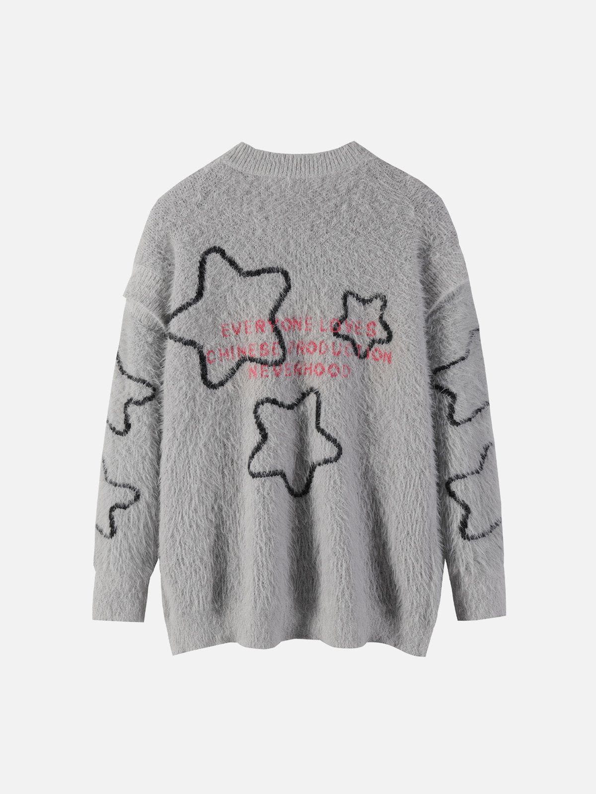 Eprezzy® - Star Embroidery Patchwork Sweater Streetwear Fashion - eprezzy.com