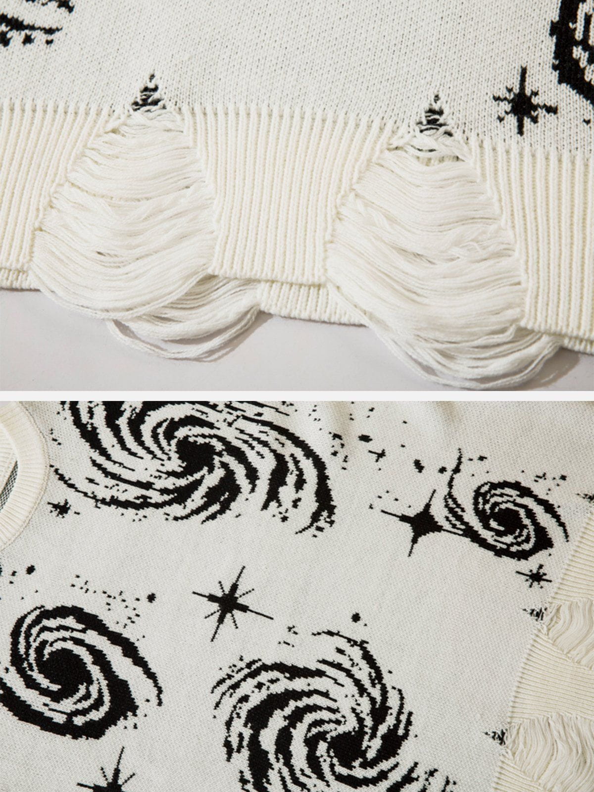 Eprezzy® - Starry Night Jacquard Knit Sweater Streetwear Fashion - eprezzy.com