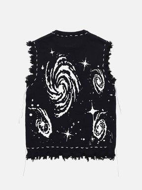 Eprezzy® - Starry Night Swirl Graphic Sweater Vest Streetwear Fashion - eprezzy.com