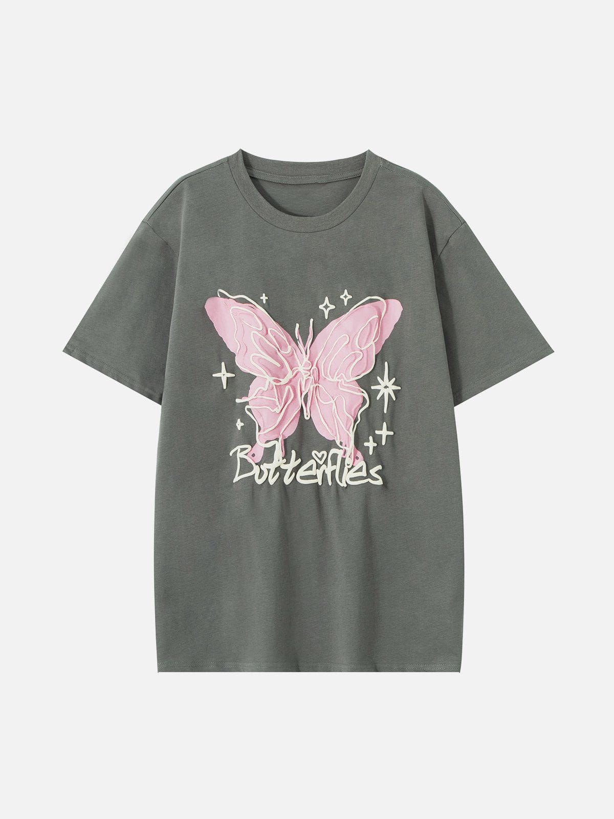 Eprezzy® - Stereoscopic Butterfly Print Tee Streetwear Fashion - eprezzy.com