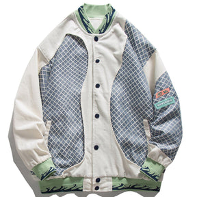 Eprezzy® - Stitch Checkerboard Varsity Jacket Streetwear Fashion - eprezzy.com