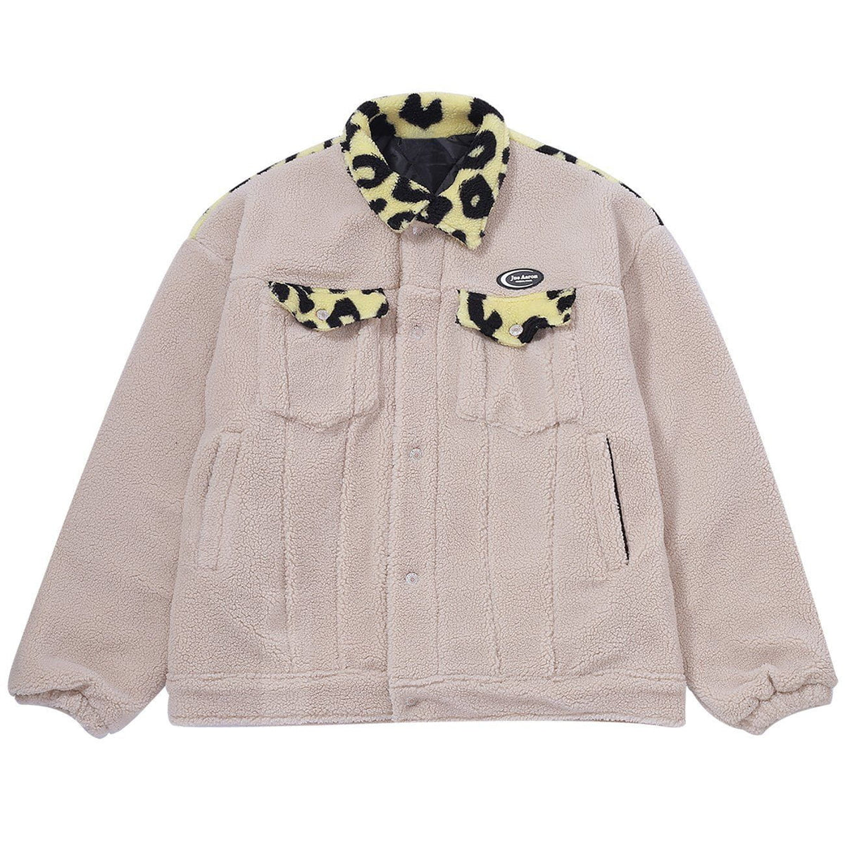 Eprezzy® - Stitched Leopard Sherpa Winter Coat Streetwear Fashion - eprezzy.com