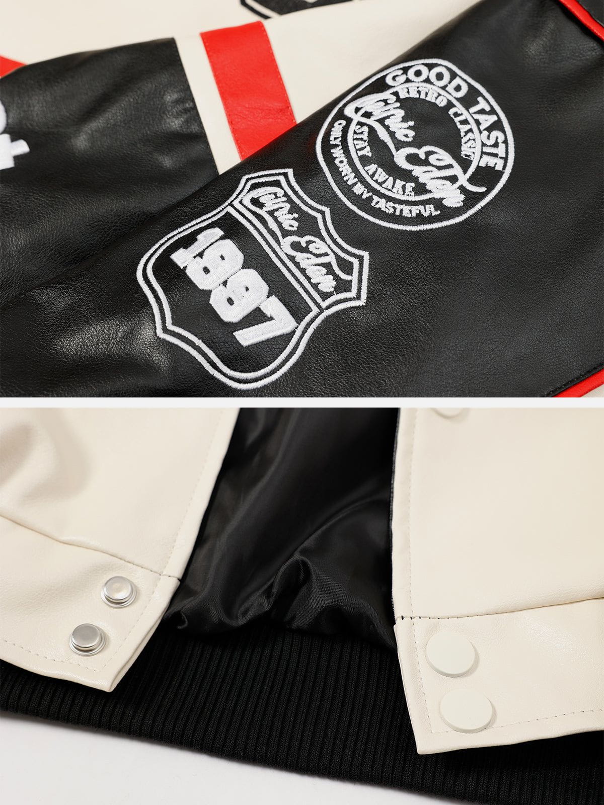 Eprezzy® - Stitching Color Motorcycle Jacket Streetwear Fashion - eprezzy.com