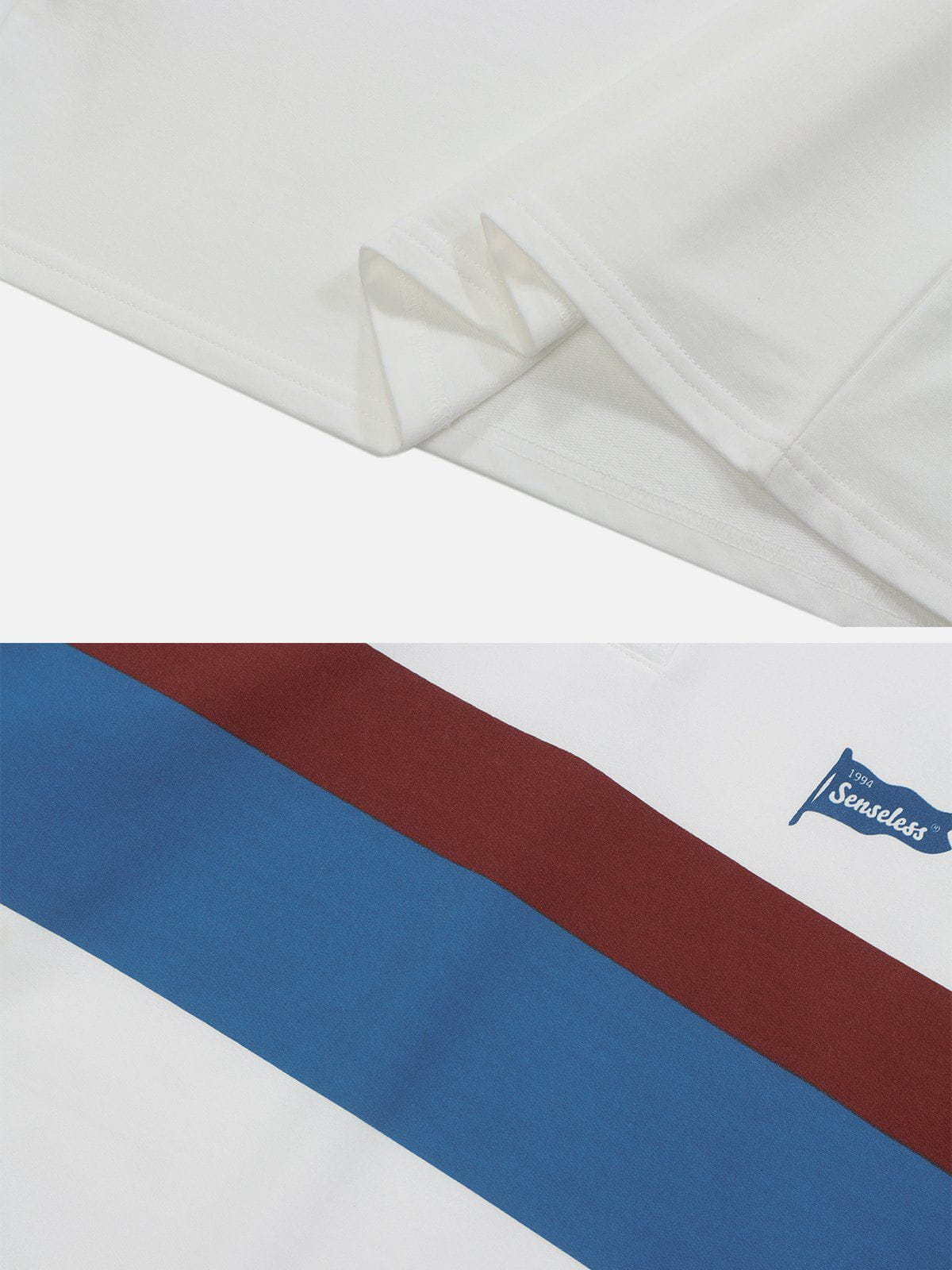 Eprezzy® - Stitching Color Polo Collar Sweatshirt Streetwear Fashion - eprezzy.com