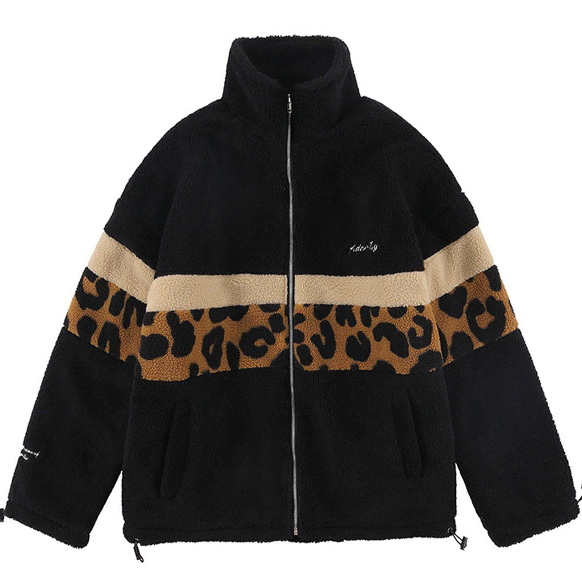 Eprezzy® - Stitching Leopard Sherpa Winter Coat Streetwear Fashion - eprezzy.com