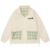 Eprezzy® - Stitching Plaid Reversible Jacket Streetwear Fashion - eprezzy.com